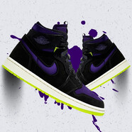 耐克（NIKE）女鞋運動(dòng)鞋Air Jordan 1 AJ1香檳金色籃球鞋  CK6587-100 CT0979-001 黑紫黃 35.5