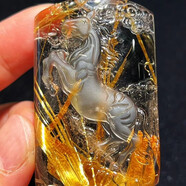 諾源珠寶 珍藏天然巴西鈦晶吊墜男女款 鈦晶貔貅觀(guān)音佛像項鏈掛件18K 款式二