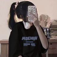 敬麥女中學生初高中閨蜜套裝姐妹裝單/兩件裝夏季閨蜜裝女學生韓版寬 DEWIN（黑）單件裝 2XL