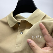 BOSST恤短袖男士德國BOSS舒適透氣純棉帥氣翻領(lǐng)polo夏季男裝 BOSS23800-黃色 2XL 建議150-165斤