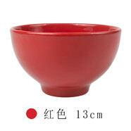家有兒女同款歐式釉下彩彩色碗顏色創(chuàng)意陶瓷餐具大容量陶瓷碗純色 火紅色
