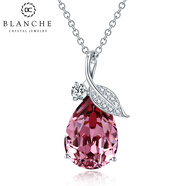 【女神禮】布蘭琪Blanche韓國925銀項鏈女 短款月波吊墜水晶脖鏈氣質(zhì)飾品鎖骨頸鏈閨蜜禮物 紫色