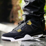 耐克（NIKE）新款男女鞋 Air Jordan 4 AJ4情侶款時尚休閑緩震運(yùn)動籃球鞋 308497-408452-032  黑金 42