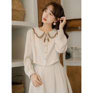 妍莉芬（yanlifen）法式氣質(zhì)連衣裙兩件套衣服女裝春季2025年新款韓版小香風(fēng)套裝裙子 杏色 時尚套裝 S