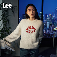 Lee舒適版唇形Logo針織寬松米白色女毛衣休閑潮流LWT008916206 米白色 M
