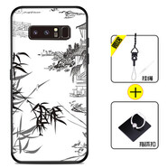 好機友三星Note8手機殼galaxy保護套Samsung防摔全包軟薄情侶潮牌5G版網(wǎng)紅男液態(tài)硅膠 【三星NOTE8】墨竹+指環(huán)+掛繩