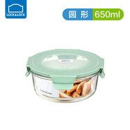 樂扣樂扣飯盒微波爐加熱專用玻璃碗帶蓋上班族帶飯便當(dāng)盒大容量圓形保鮮盒