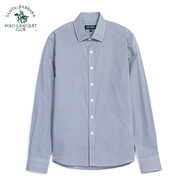 圣大保羅（POLO&RACQUET CLUB）春夏男士新款襯衫商務(wù)中青年純棉印花修身長(cháng)袖襯衣 黑色Z9 39