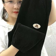 素沁仁加絨加厚燈芯絨休閑褲女2025秋冬女裝新款顯瘦哈倫寬松休閑運(yùn)動(dòng)褲 不加絨黑色 M 建議95-100斤