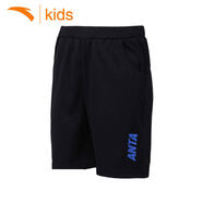 安踏童裝男童短褲兒童五分褲運動(dòng)褲冬季中小學(xué)生休閑褲子 經(jīng)典黑-3 130 cm