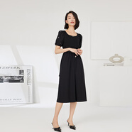 普普風(fēng)（FGFEEL）2023夏季女裝新品輕奢裝飾收腰針?biāo)笃催B衣裙OB3L19945L 黑色 S