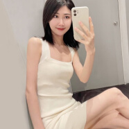 Radinka2025春秋新款韓版chic百搭寬松吊帶背心針織連衣裙女氣質(zhì)裙子SYL 包臀修身杏色 S