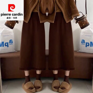 皮爾卡丹大碼流蘇半身裙女一步裙毛線裙裙子針織包臀裙包裙長裙胖mm春秋冬 咖啡 M 【80-100斤】