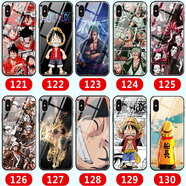 WENYAFF適用蘋(píng)果14/15/16ProMax硅膠軟套iPhone13/12/11Pro手機殼6S/78Plus玻璃13/12mini全包防摔XR XS女 動(dòng)漫路飛-海賊王-艾斯-索隆-特拉法爾加羅-羅賓 玻璃殼(高清彩繪)-下單留言機型+圖片編號
