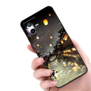 夢(mèng)逸軒適用vivo iQOO Z6x磨砂V2164KA手機套iQOOZ6×軟殼硅膠全包防摔保護男女潮  月夜河景（簡(jiǎn)約單殼款）XW 