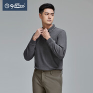 金利來（Goldlion）秋冬新款男士長袖T恤男商務休閑翻領長袖POLO 58-灰色 2XL