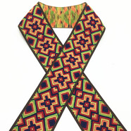 泰瑞格寬民族風(fēng)花邊織帶手工刺繡布藝?yán)俳z服飾娃衣服裝輔料布料包邊 D【厚多彩幾何】4.5cm