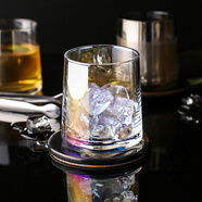 川島屋 日式炫彩玻璃杯家用水杯果汁杯辦公室茶杯威士忌酒杯洋酒杯 B款：炫彩玻璃杯