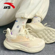 安踏（ANTA）女鞋綿綿彈2.0跑步鞋透氣運動(dòng)鞋軟底跳繩鞋 燕麥白 37.5