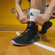 阿迪達斯（adidas）籃球鞋男子Rose羅斯戰靴男鞋 緩震耐磨實(shí)戰運動(dòng)鞋 高幫球鞋籃球鞋 EE6846/ROSE 9/黑紅 42.5 265
