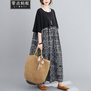 零點(diǎn)螞蟻200斤特大碼女裝胖mm洋氣時(shí)尚遮肚子顯瘦寬松連衣裙長(cháng)裙加肥加大碼夏裝文藝復古裙子長(cháng)款 圖片色 均碼【130-220斤】