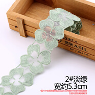 TTT多彩蕾絲花邊水溶刺繡花邊婚紗裙子衣服裝輔料手工DIY布藝 2#淡綠 寬約5.3cm【1米價(jià)】