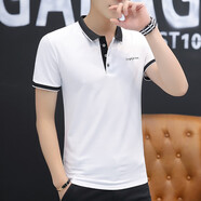 耐佐短袖T恤男棉夏季翻領(lǐng)半袖polo體恤衫上衣服男士短袖男裝t恤衫定制 T125白色 3XL
