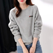 lareen fitty印花純棉衛(wèi)衣女新款春秋款長(zhǎng)袖寬松顯瘦減齡休閑小個(gè)子上衣潮牌 灰色【小樂】【薄款衛(wèi)衣】 L 【建議115-130斤】