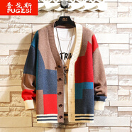 【微胖大碼80-240斤】  秋冬季男士毛衣針織開(kāi)衫外套新款寬松加肥加大碼韓版潮流毛線衣網(wǎng)紅外穿 QT712-KS06紅色 6XL