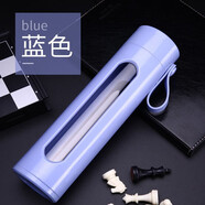 暢印 玻璃杯500ML帶過濾網(wǎng)水杯男 雙層便攜隨手杯分離泡茶杯子 手提玻璃杯(藍色)500ml