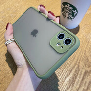 墨迪（Muedy）適用于蘋果12/11手機殼iPhone12pro max磨砂全包硬殼硅膠防摔保護套 軍綠色+鋼化膜 蘋果11