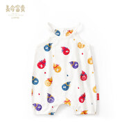 長(cháng)命富貴嬰兒衣服吊帶爬服夏季薄款純棉無(wú)袖新生兒肚兜男女寶寶滿(mǎn)月百天服 寶葫蘆 66cm/3-6個(gè)月