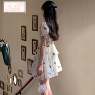 與欣夏天裙子夏天2023年夏新款學(xué)院風(fēng)奶甜美仙女溫柔收腰玫瑰少女連衣 圖片色 均碼【可備注碼數(shù)】