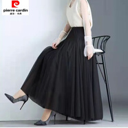 皮爾卡丹720度大擺廣場(chǎng)舞裙演出服新疆舞高腰網(wǎng)紗裙半身裙中長(cháng)款A字跳舞裙 黑色 10片網(wǎng)紗裙大擺裙 S裙長(cháng)75厘米 身高150到腳裸