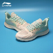 李寧（LI-NING）女鞋春夏季新款網(wǎng)面透氣女鞋輕逸輕便跑鞋休閑鞋運(yùn)動鞋跑步鞋女 標(biāo)準(zhǔn)白/柔水藍(lán)ARSU082-2 36