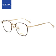 精工（SEIKO）眼鏡框男女款全框鈦材復古時(shí)尚遠近視眼鏡架H03097 01 49mm 金色