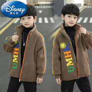 迪士尼（Disney）男童外套秋冬裝2025新款中大兒童加厚秋冬款上衣童裝 卡其色 茜茜米可-字母款 110