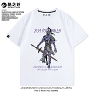 酷之炫黑暗之魂冒險游戲聯(lián)名亞爾特留斯聯(lián)名款夏季純棉情侶短袖T 白色 S