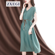 ZXEGI福袋發(fā)貨發(fā)服飾5折清倉(cāng)襯衫女士高端連衣裙等199元 2109湖綠色2XL