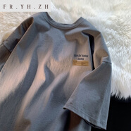 FR.YH.ZH威達(dá)優(yōu)服飾個(gè)體店港風(fēng)短袖.t恤夏季2023款青少年潮流重磅 深灰色 XL
