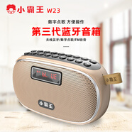 小霸王 W23收音機老人小型新款便攜式充電老年唱戲機插卡U盤(pán)小音響戶(hù)外隨身聽(tīng)大音量無(wú)線(xiàn)迷你藍牙音箱 土豪金 套餐（送8G內存卡）