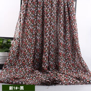 溫詩棉新款小雛菊雪紡面料夏季法式碎花仙仙的連衣裙服裝面料垂感布 新1#-黑