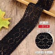 TTT棉線蕾絲邊帶鏤空花邊蕾絲帶邊輔料裝飾布藝衣服布料diy手工材料 8#黑色【5米價】