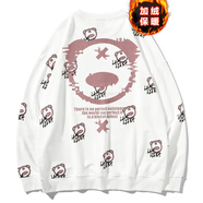 PLAY FOG衛(wèi)衣男女老虎頭燙金印花春秋oversize熊貓圓領(lǐng)套頭情侶衛(wèi)衣外套 D160-1白色加絨 XL(建議170-195斤)