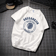 幕后英雄港風(fēng)ins潮牌短袖t恤男新款純棉寬松大碼情侶裝休閑半截袖 白色 XL(140-160斤)