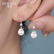 沫蘭（MOLADY）S925銀耳環(huán)女耳墜耳釘耳飾品閨蜜生日紀(jì)念日禮物送女友 [進(jìn)口白鋯]耳環(huán)*玫瑰花盒