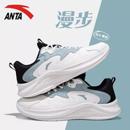 安踏（ANTA）男鞋子漫步冬季男士運動(dòng)鞋2024新款跑步鞋休閑鞋網(wǎng)面鞋戶(hù)外旅游鞋 象牙白/黑/灰霧藍【漫步革面】 42