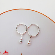 末言雨（MOYANYU）99足銀女耳環(huán)少女孩子百搭氣質(zhì)耳墜足銀簡(jiǎn)約圈圈耳飾 小葫蘆耳飾