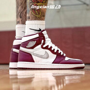 耐克（NIKE）AJ1男鞋女鞋  AIR JORDAN 1 HIGH OG 泡泡糖粉白黑紅禁穿籃球鞋 555088-611 波爾多酒紅 41