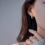 ?，旈W亮素圈銀耳環(huán)女小眾時(shí)尚氣質(zhì)耳墜生日禮物送女朋友 閃亮素圈銀耳環(huán)（9mm款）